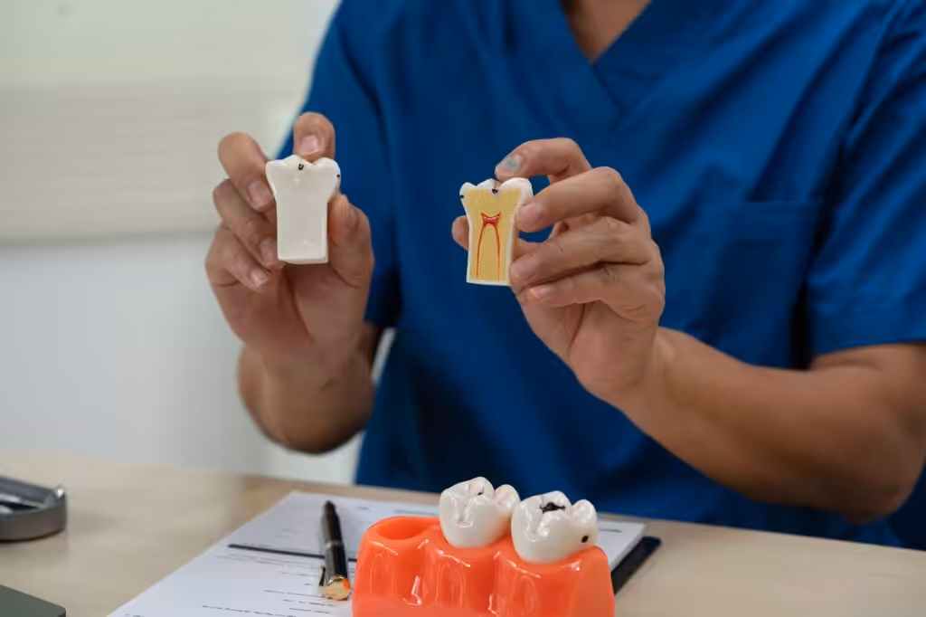 Dentist in Kenmore WA explaining why replacing a missing tooth early helps preserve oral health